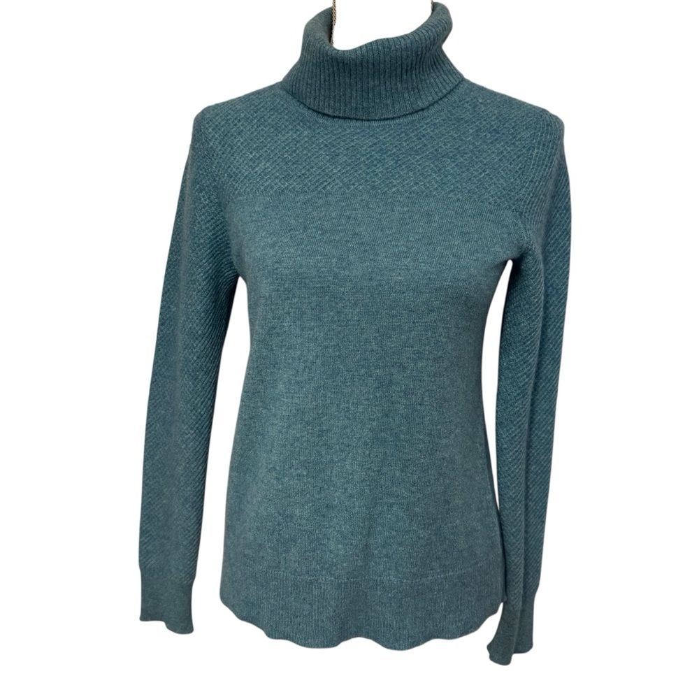 NICOLE MILLER SWEATER TURTLENECK CASHMERE BLUE SIZE S